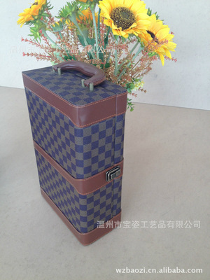 【高檔紅酒禮盒 紅酒盒包裝 紅酒皮盒包裝 創意皮質紅酒盒 葡萄酒盒】價格,廠家,圖片,禮品盒、禮品袋,溫州市寶姿工藝品-